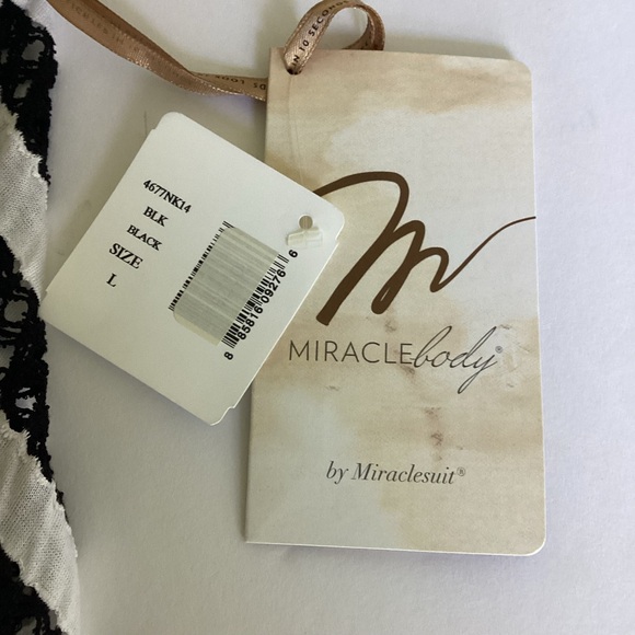 Miracle Body Miraclesuit Coverup Womens Large Black White Slimming Shapewear NWT - Picture 10 of 13